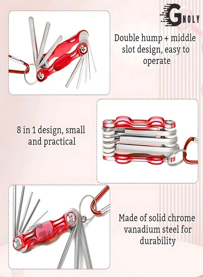 GNOLY مجموعة أدوات GNOLY متعددة الوظائف القابلة للطي - مفتاح سداسي - مجموعة مفاتيح ألين - أدوات إصلاح الدراجات الكل في واحد (موديل 14) - Image 3